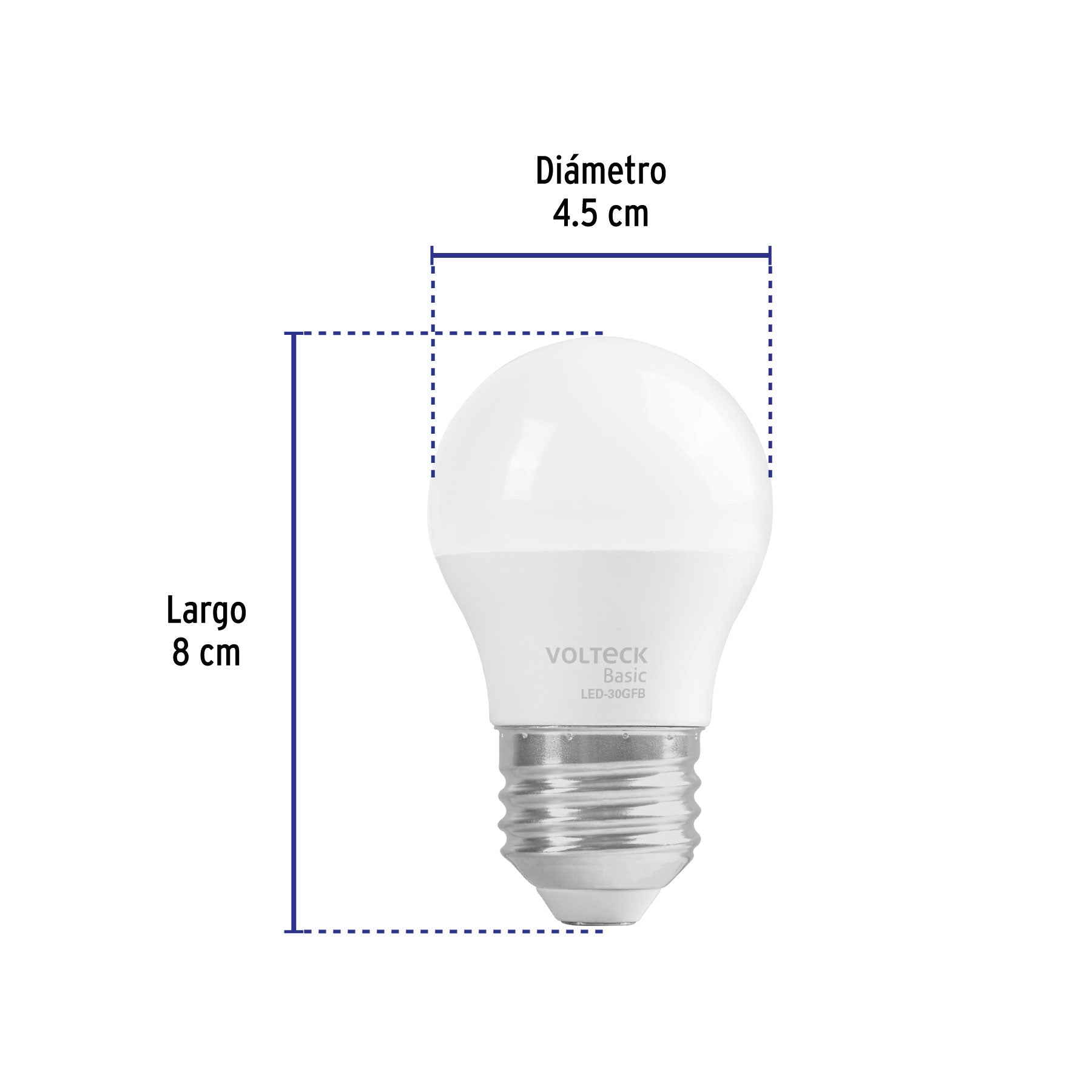 Foco LED 5W (40W) G45 6500K blanca fria 450 lm BASIC