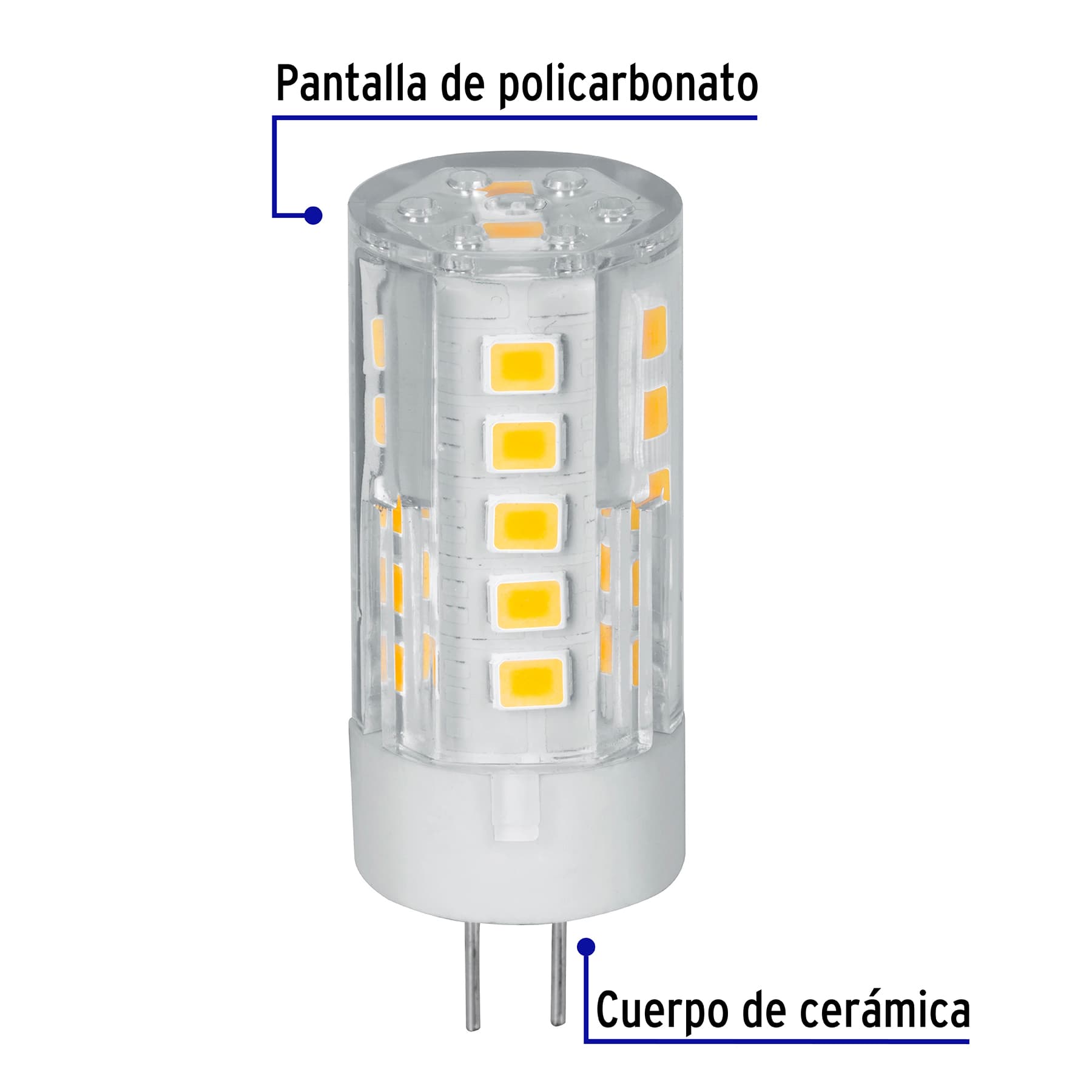 Foco LED 3 W tipo capsula 2700K luz ambar G4 VOLTECK