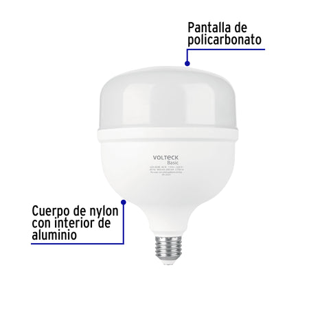 Foco LED alta potencia 40W (450W) 6500K blanca fria BASIC