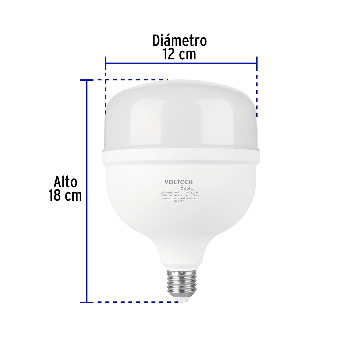 Foco LED alta potencia 40W (450W) 6500K blanca fria BASIC