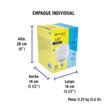 Foco LED alta potencia 40W (450W) 6500K blanca fria BASIC