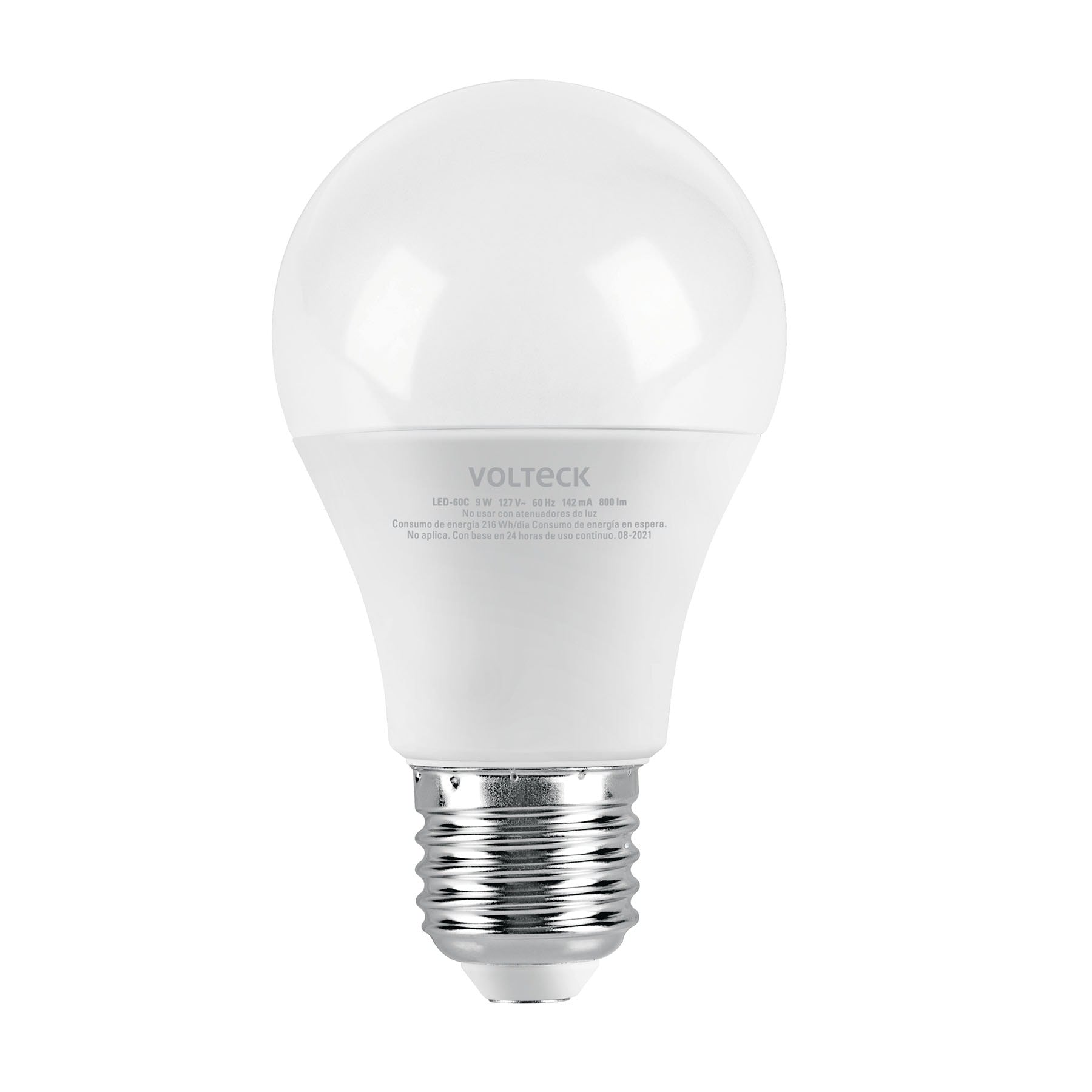 Foco LED 9W (60W) A19, 3000K blanca cálida, 800 lm, blíster