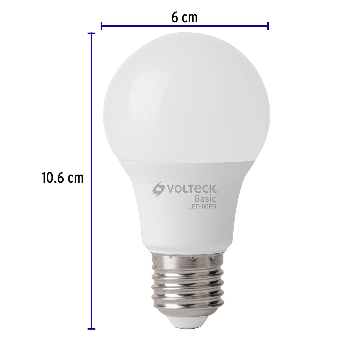 Pack 4 focos LED 8W (60W) A19, 6500K fría, 790 lm, BASIC