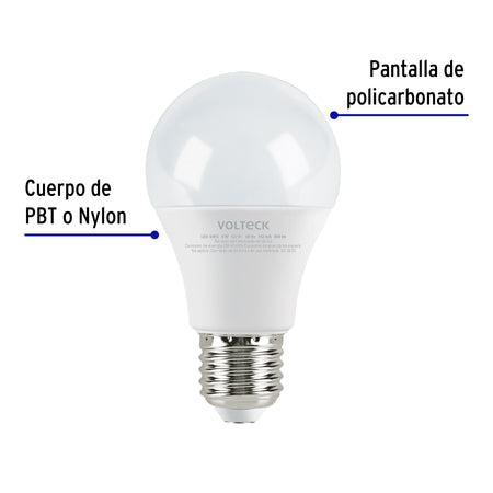 Foco LED 9W (60W) A19 6500K blanca fria 800 lm caja