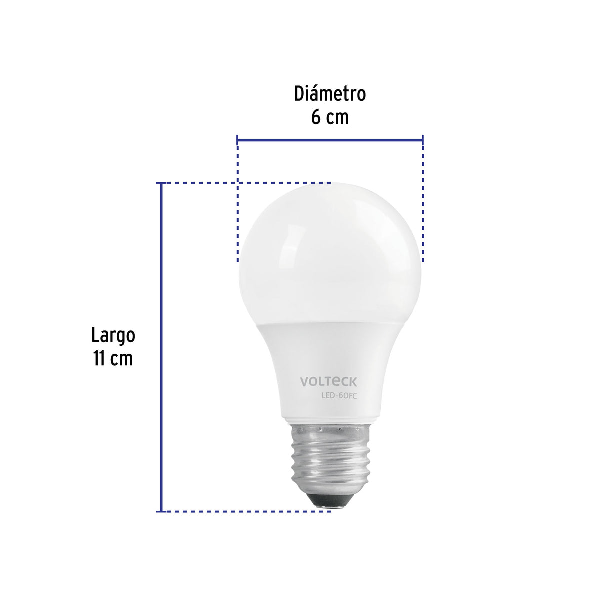 Foco LED 9W (60W) A19 6500K blanca fria 800 lm caja