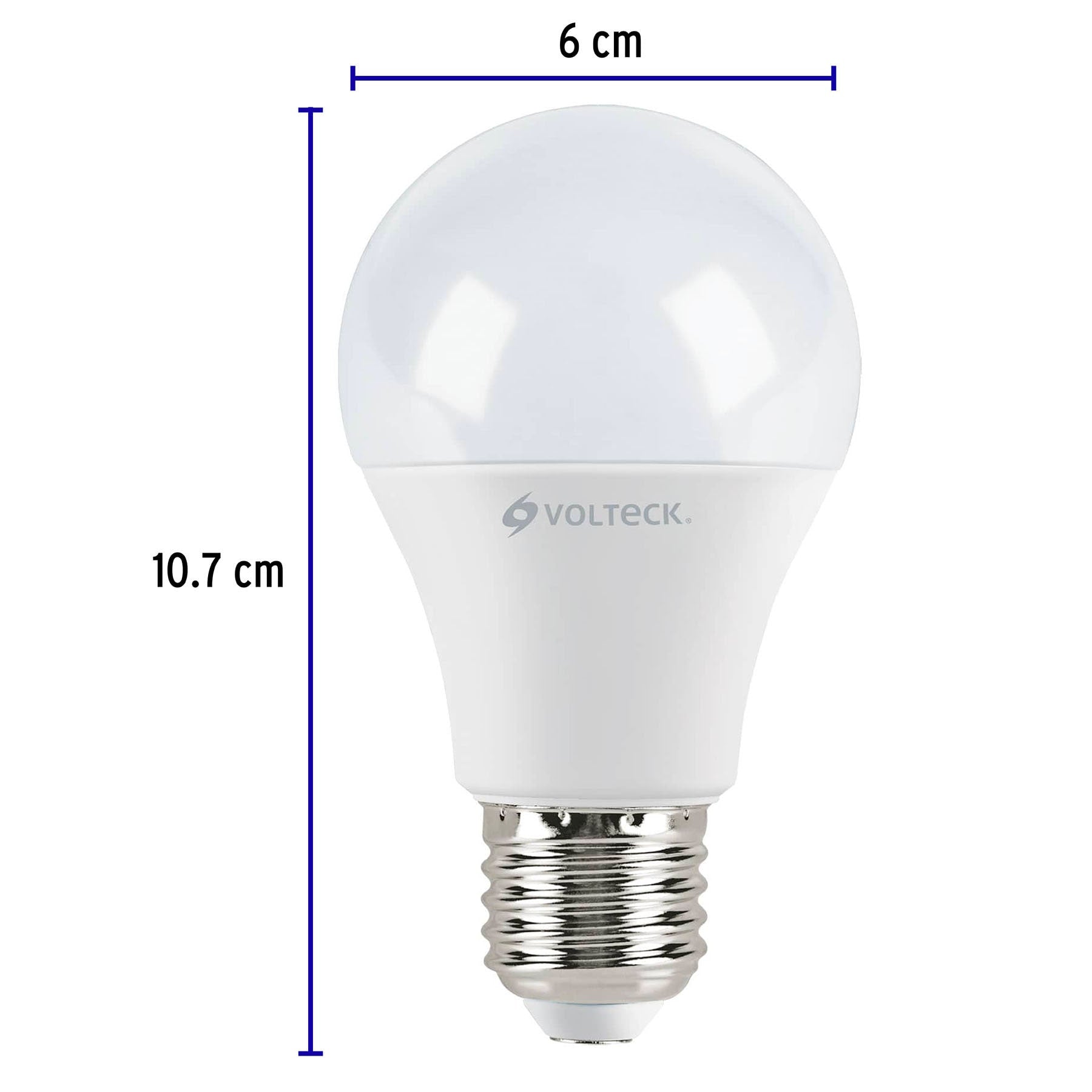 Pack 4 focos LED 9W (60W) A19, 6500K blanca fría, 800 lm