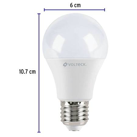 Pack 4 focos LED 9W (60W) A19, 6500K blanca fría, 800 lm