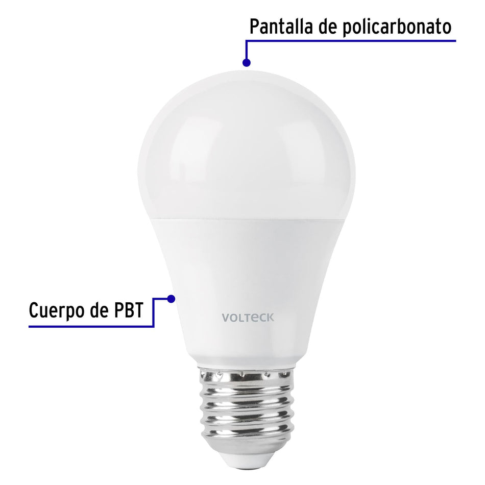Foco LED 9W (60W) A19 sensor de movimiento 6500K VOLTECK