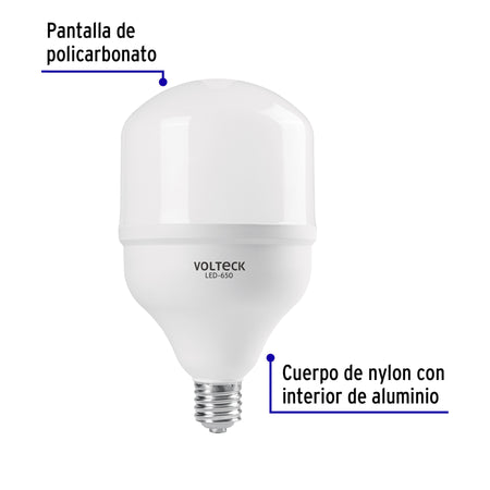 Foco LED alta potencia 60W (650W) 6500K blanca fría, E39