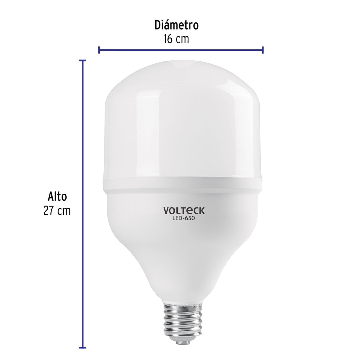 Foco LED alta potencia 60W (650W) 6500K blanca fría, E39