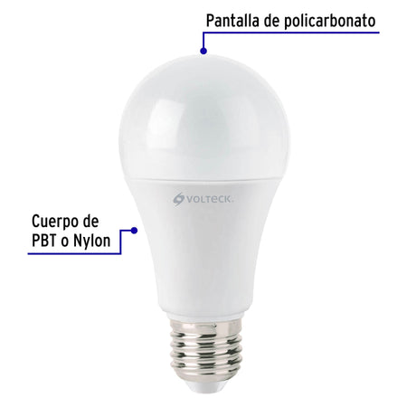 Foco LED 12W (75W) A19, 3000K blanca cálida, 1050 lm, caja