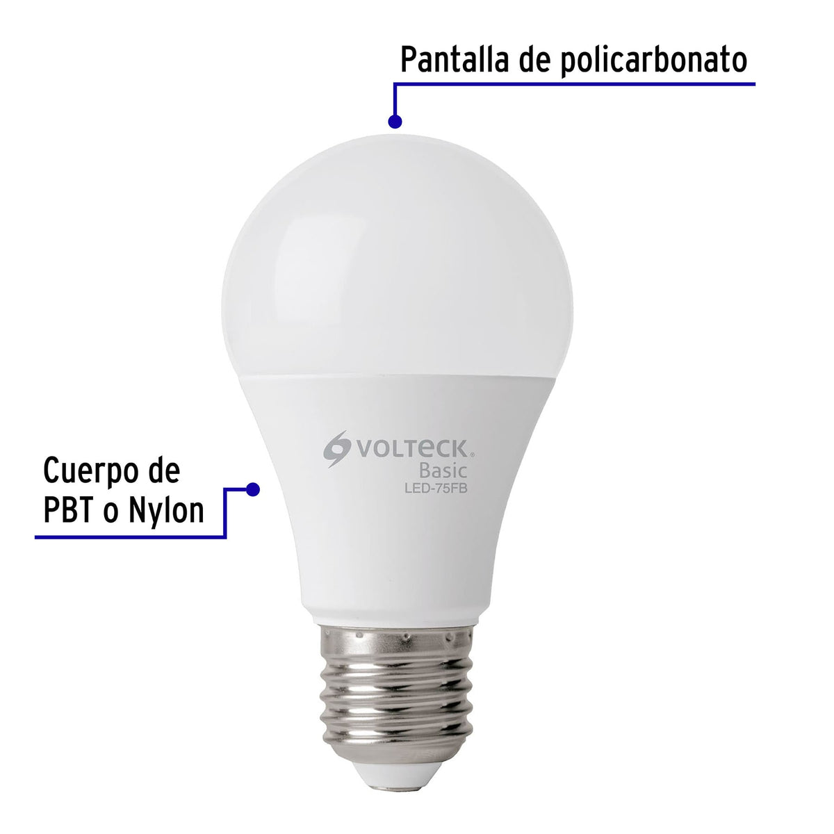 Pack 4 focos LED 10W (75W) A19, 6500K fría, 950 lm, BASIC