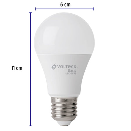 Pack 4 focos LED 10W (75W) A19, 6500K fría, 950 lm, BASIC