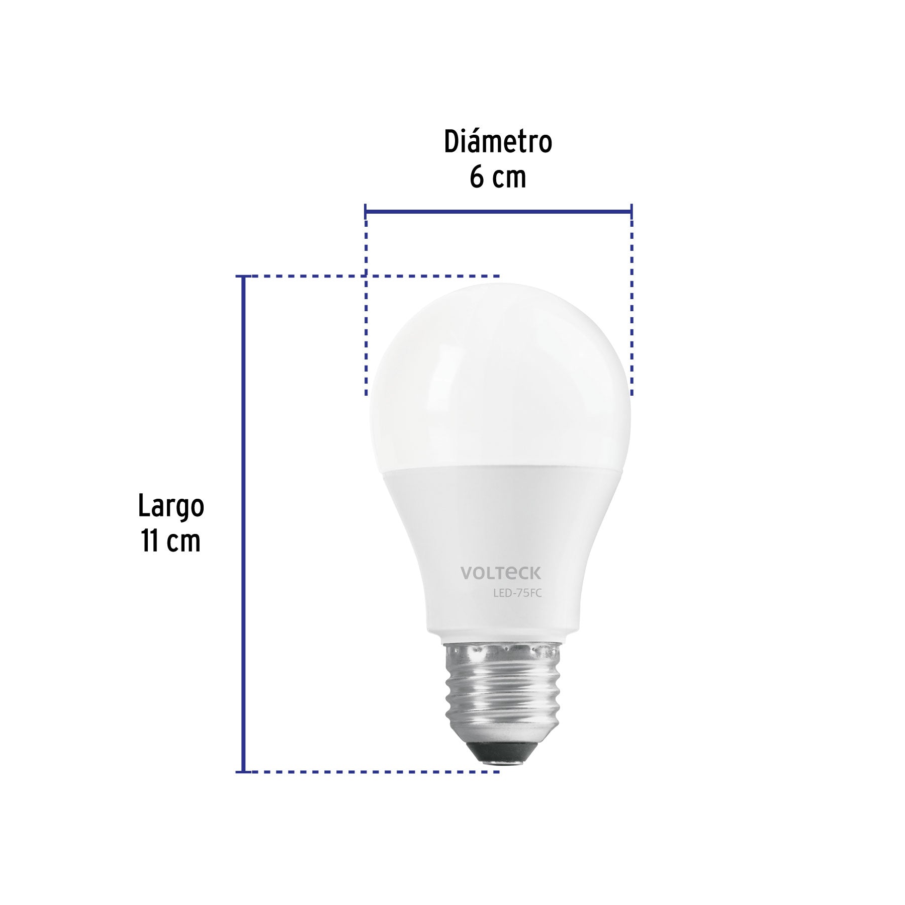 Foco LED 12W (75W) A19 6500K blanca fria 1050 lm caja