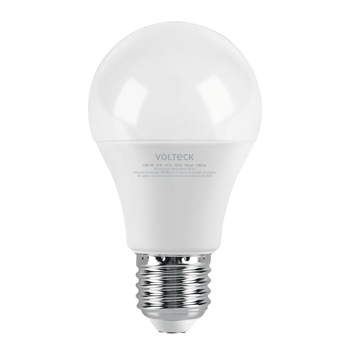 Foco LED 12W (75W) A19, 6500K blanca fría, 1050 lm, blíster