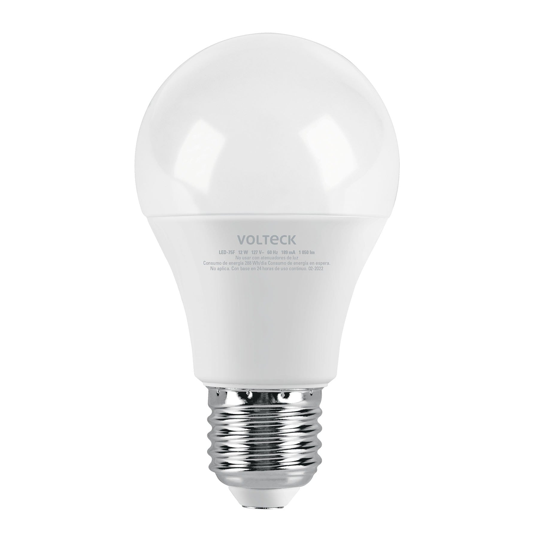 Foco LED 12W (75W) A19, 6500K blanca fría, 1050 lm, blíster