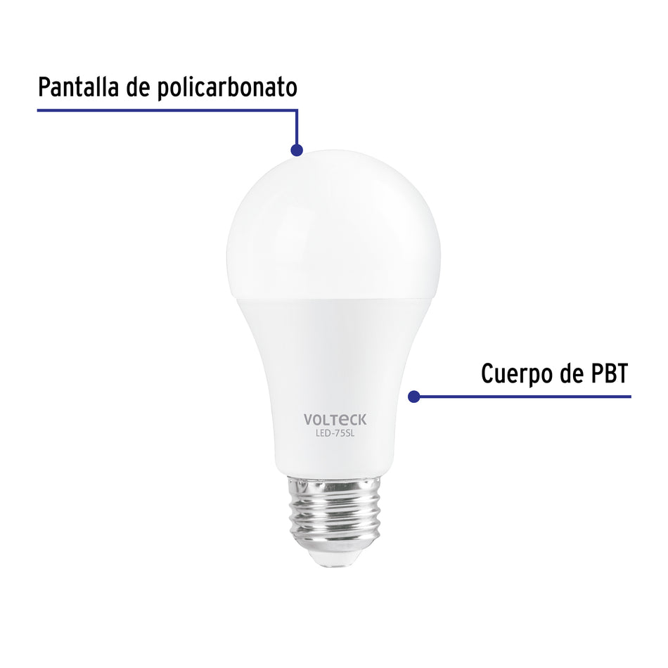 Foco LED 10W (75W) A19 sensor de luz 6500K VOLTECK
