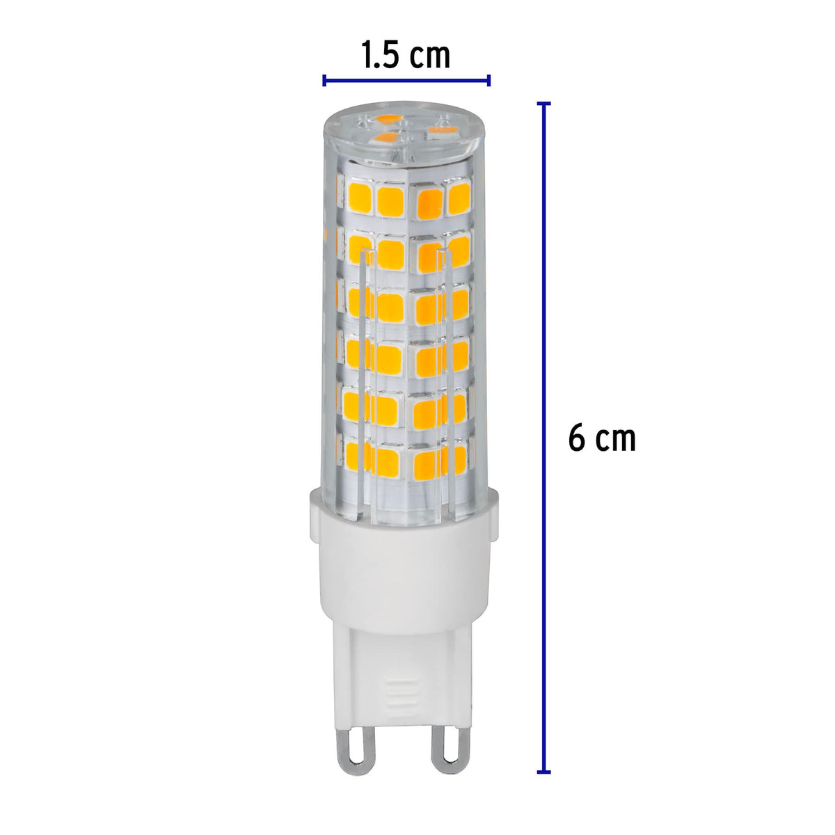 Foco LED 4 W tipo capsula 2700K luz ambar G9 VOLTECK