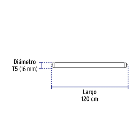Tubo LED T5 16W G5, 6500K blanca fría, opalino, BASIC