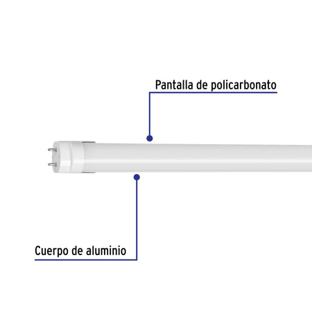 Tubo LED T8 9W G13, 6500K blanca fría, opalino, VOLTECK