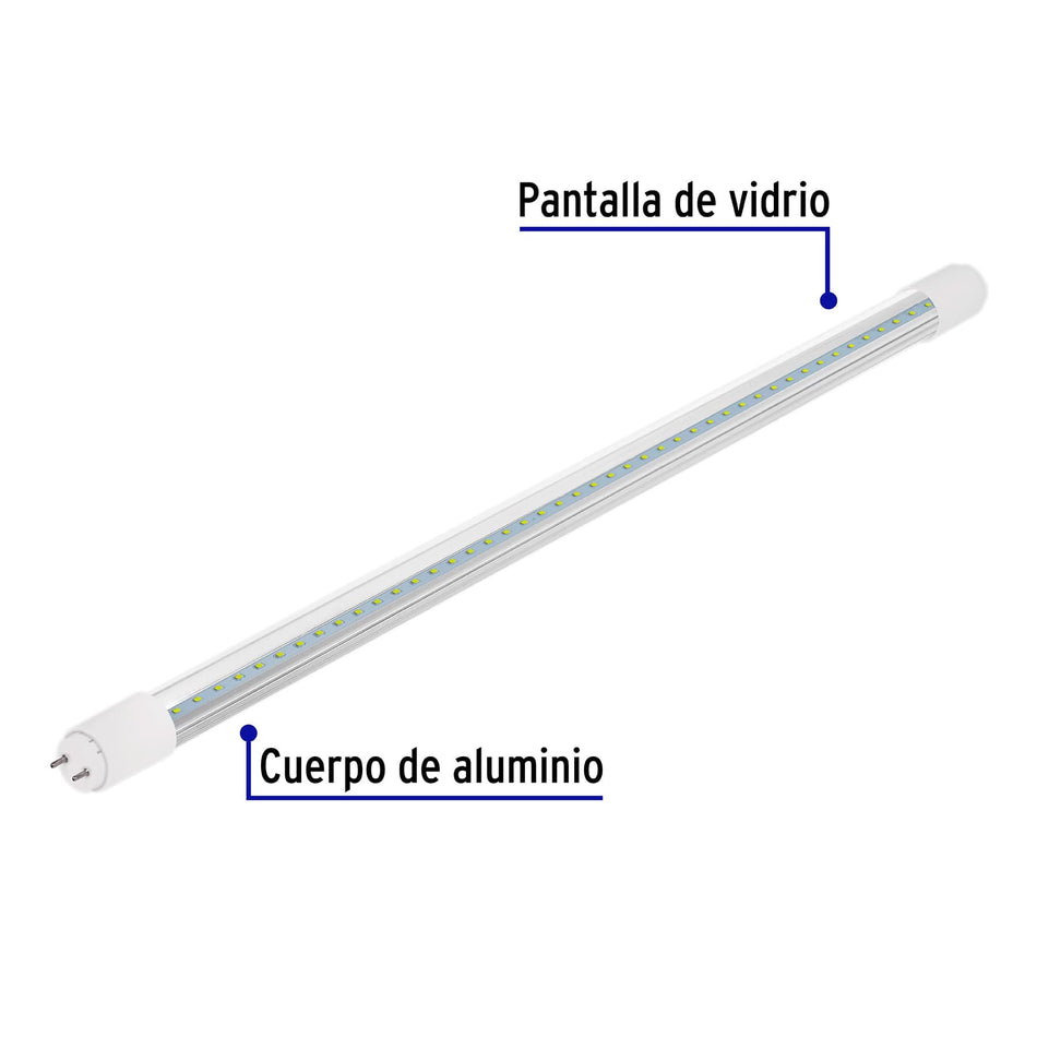 Tubo LED T8 9W G13, 6500K blanca fría, transparente, BASIC 8 9W, blanca