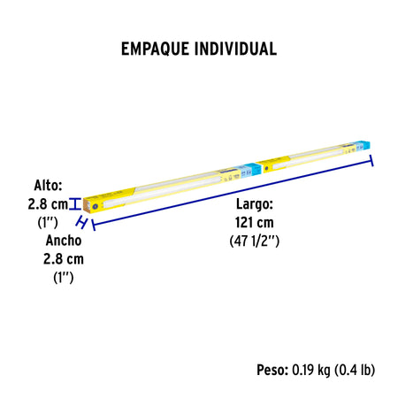 Tubo LED T8 18W G13, 6500K blanca fría, opalino, BASIC