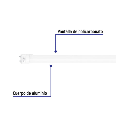 Tubo LED T8 36W G13, 6500K blanca fría, opalino, VOLTECK