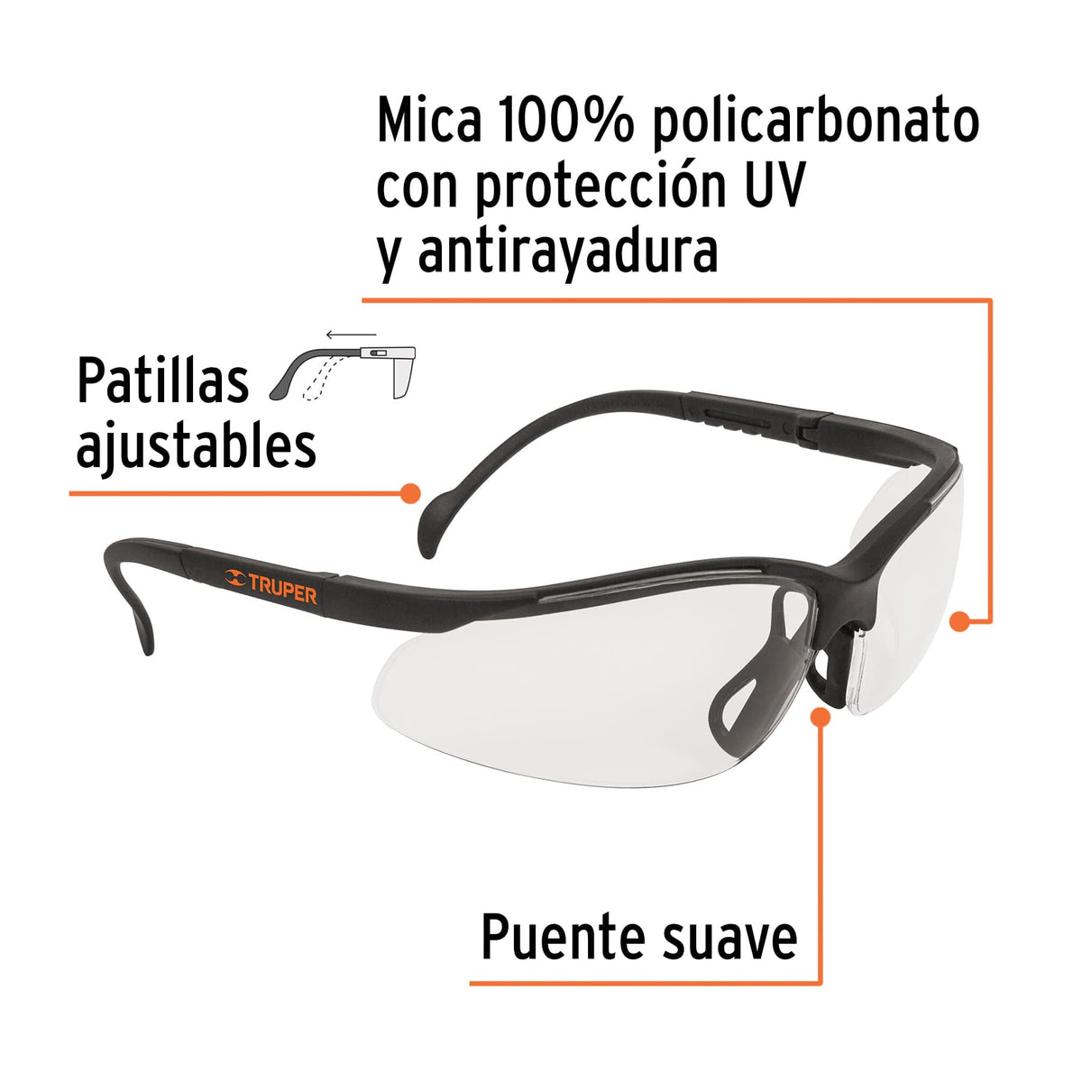 Lentes de seguridad transparentes con antiempano Vision