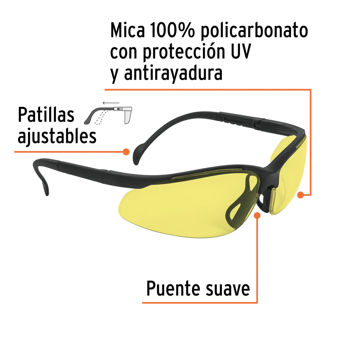 Lentes de seguridad ámbar, Truper Safe