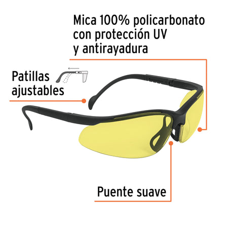 Lentes de seguridad ámbar, Truper Safe