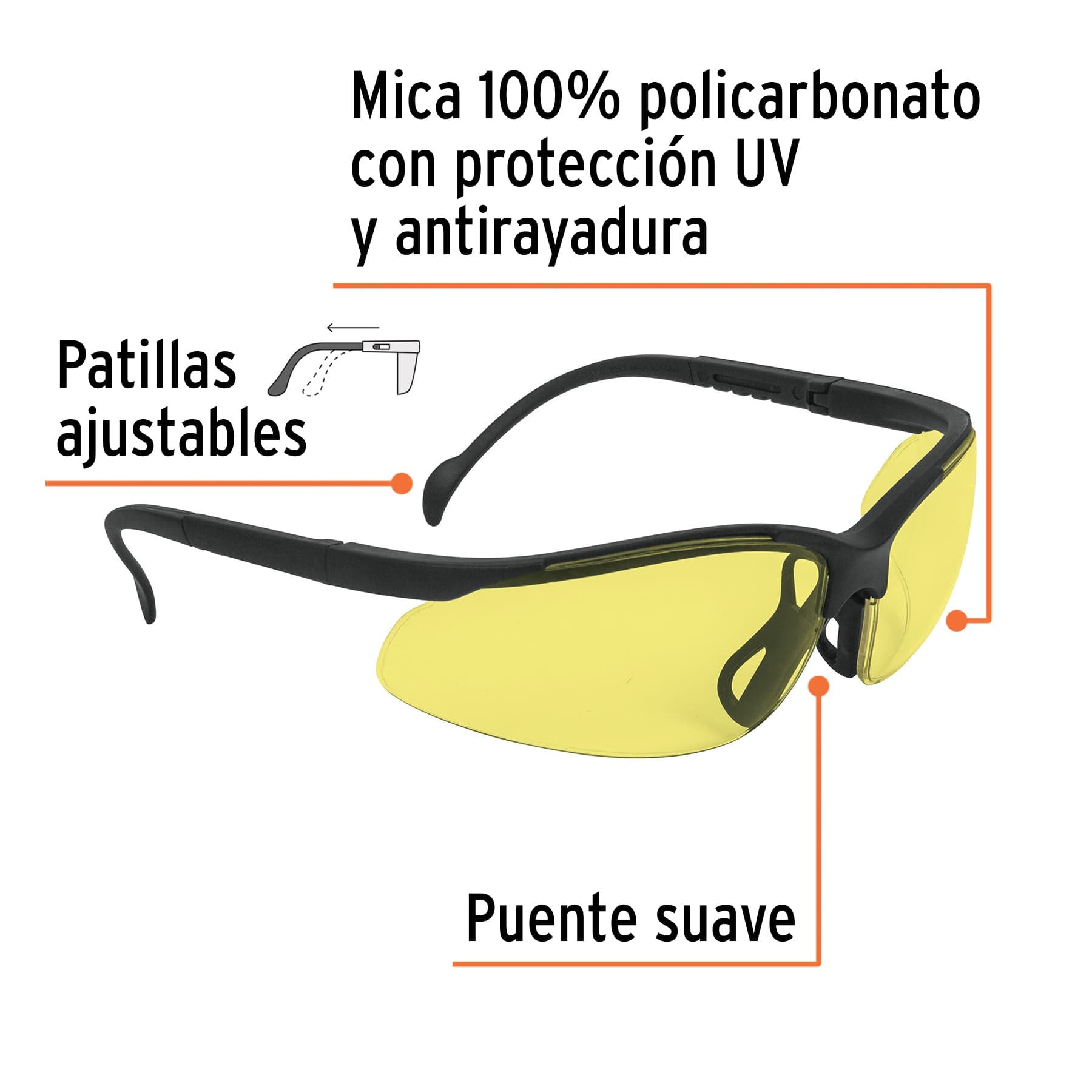 Lentes de seguridad ámbar, Truper Safe