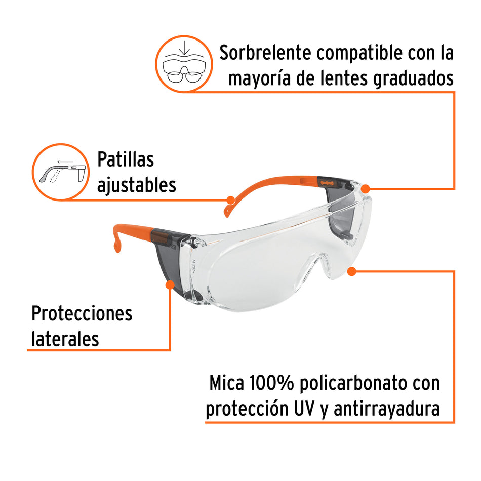 Sobrelente de seguridad claros con antiempano Truper Expert