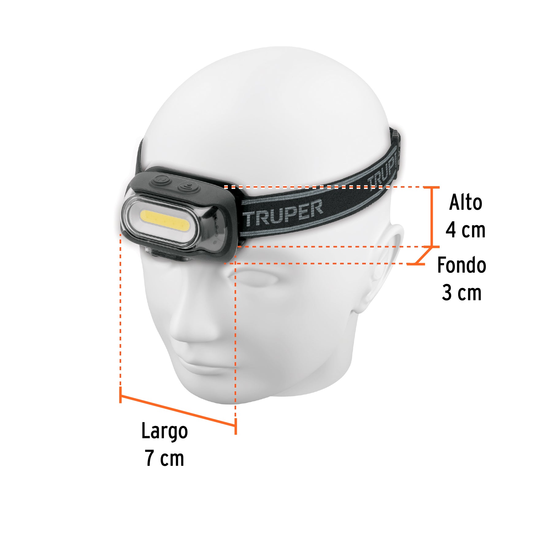 Linterna de minero LED con sensor recargable TRUPER 460 lm