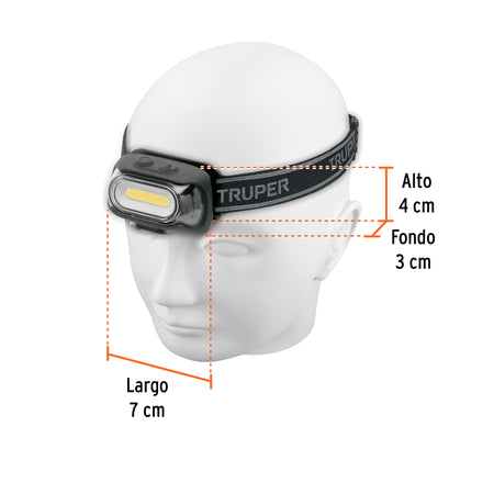 Linterna de minero LED con sensor recargable TRUPER 460 lm