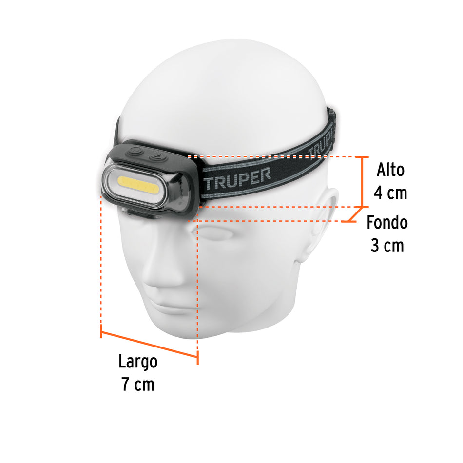 Linterna de minero LED con sensor recargable TRUPER 460 lm