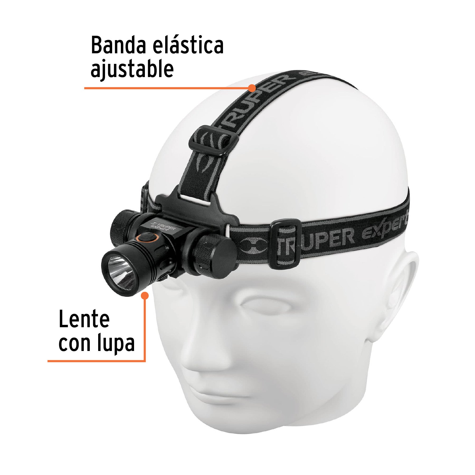 Linterna de minero LED 500 lm, recargable, TRUPER EXPERT