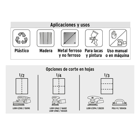 Lija para madera papel cabinet, grano 36, Truper