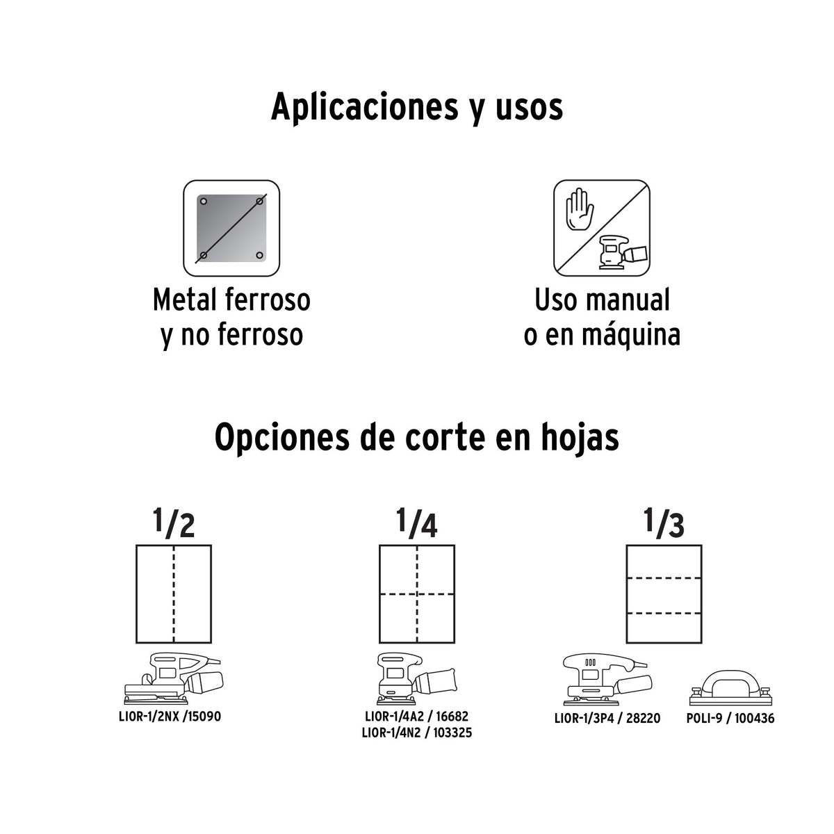 Lija de esmeril negra grano 36 de óxido de aluminio, Truper negra