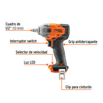 Llave de impacto 1/2" 20V 184 lb/ft sin accesorios PRO
