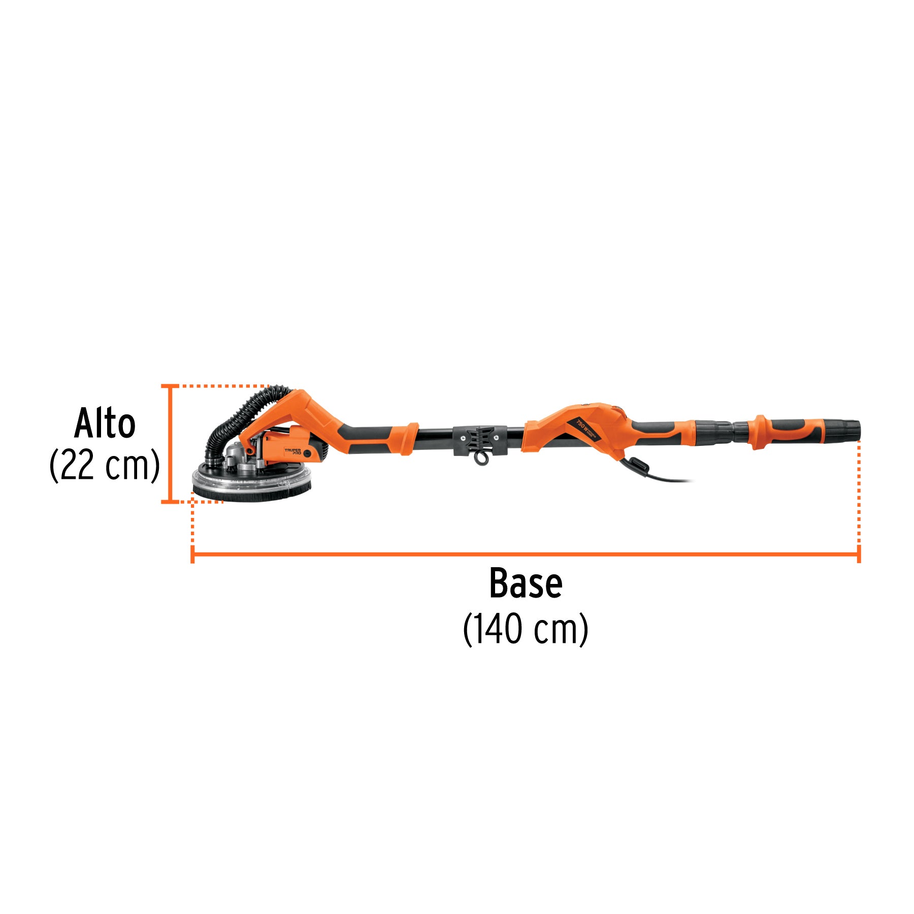 Lijadora de pared y techo 9" 750W profesional TRUPER PRO