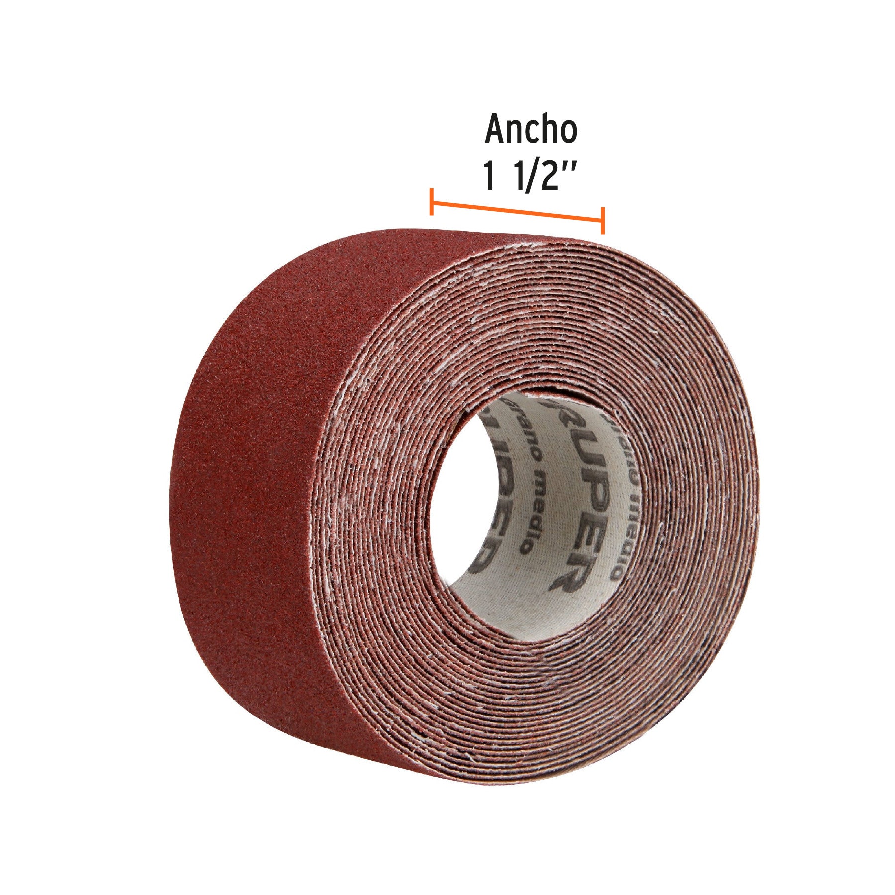 Rollo de 5 m de lija para plomero grano 100 ancho 1', Truper