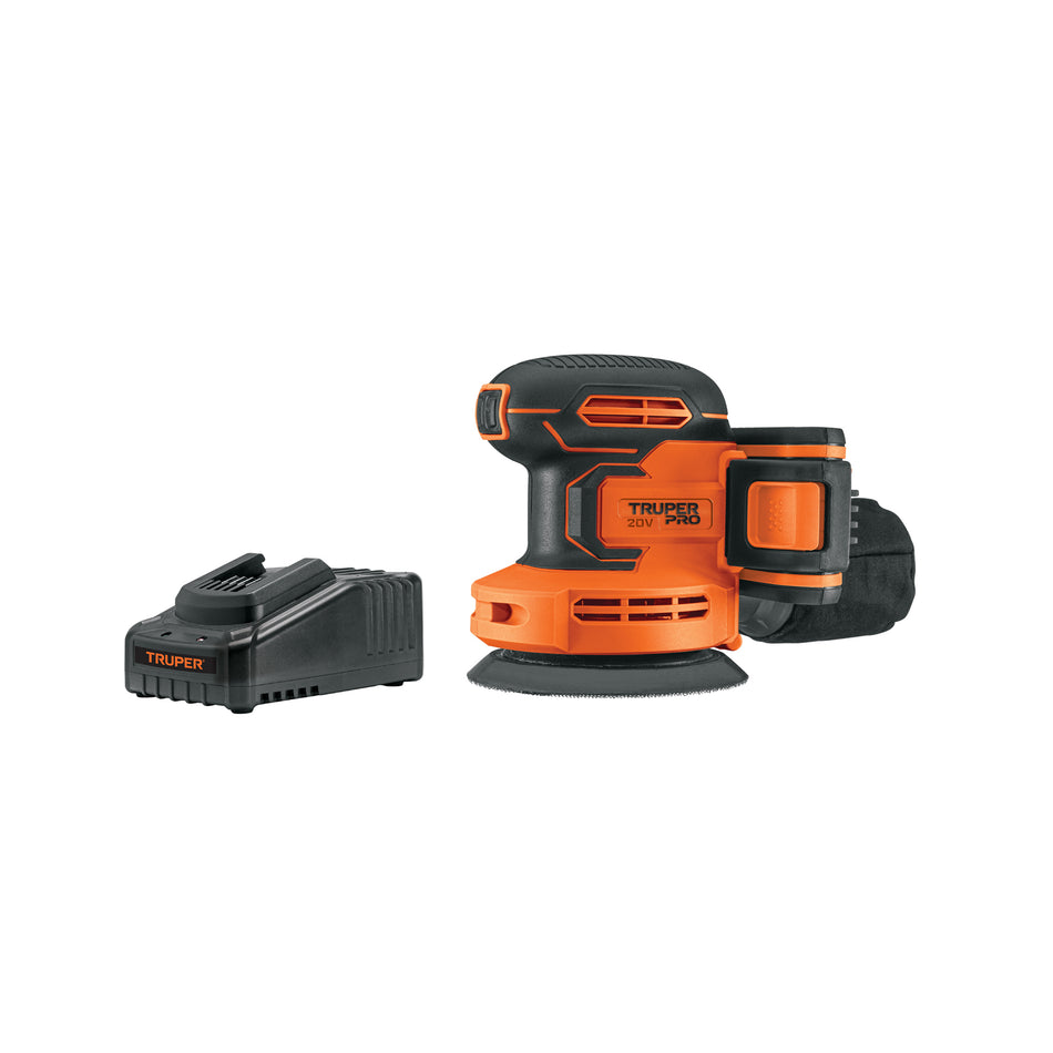 Lijadora roto-orbital 5" 20V 1 bateria 2Ah TRUPER PRO