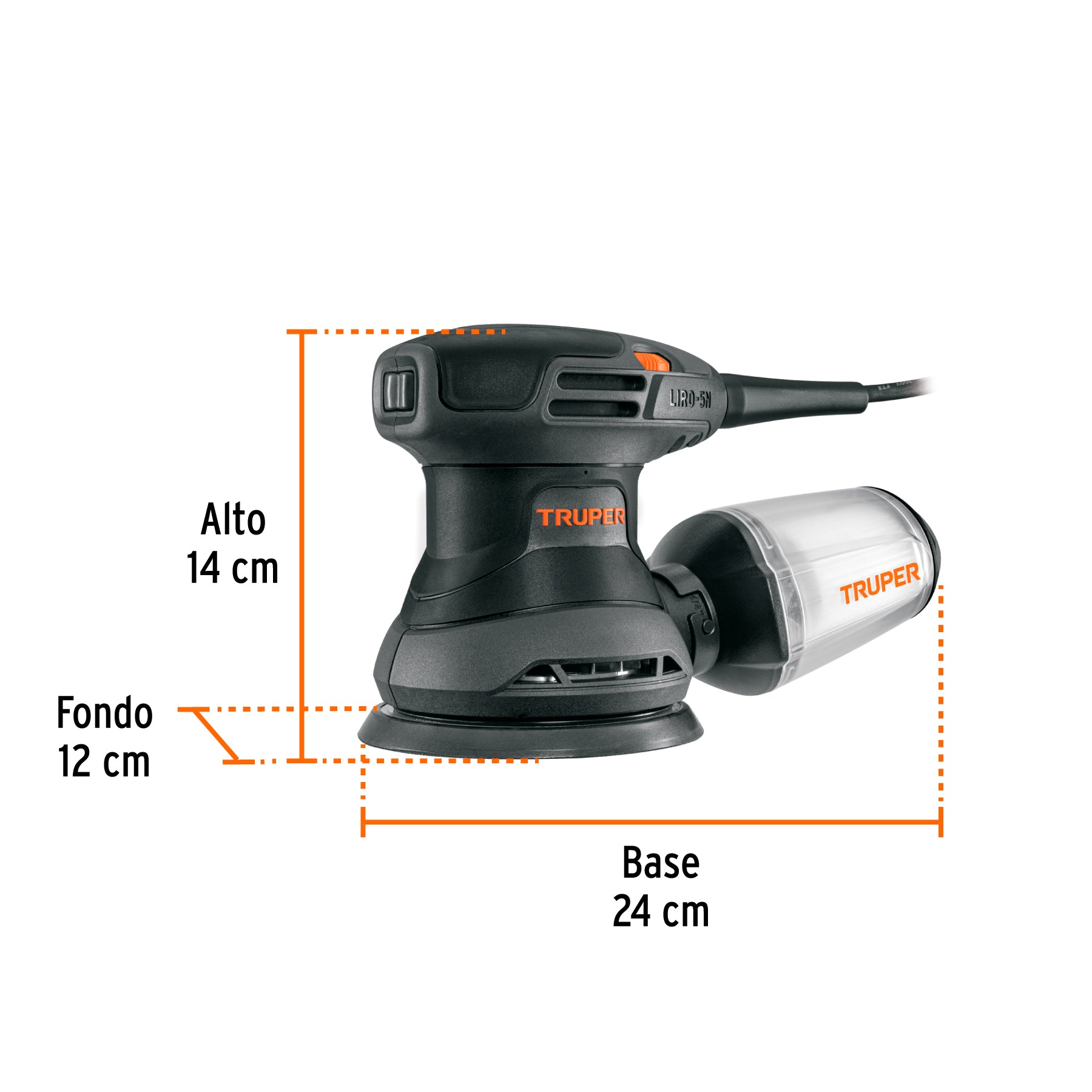 Lijadora roto orbital 5" 260W TRUPER INDUSTRIAL