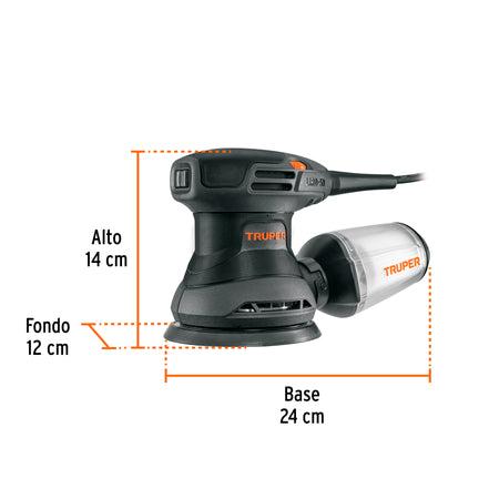 Lijadora roto orbital 5" 260W TRUPER INDUSTRIAL