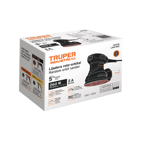 Lijadora roto orbital 5" 260W TRUPER INDUSTRIAL