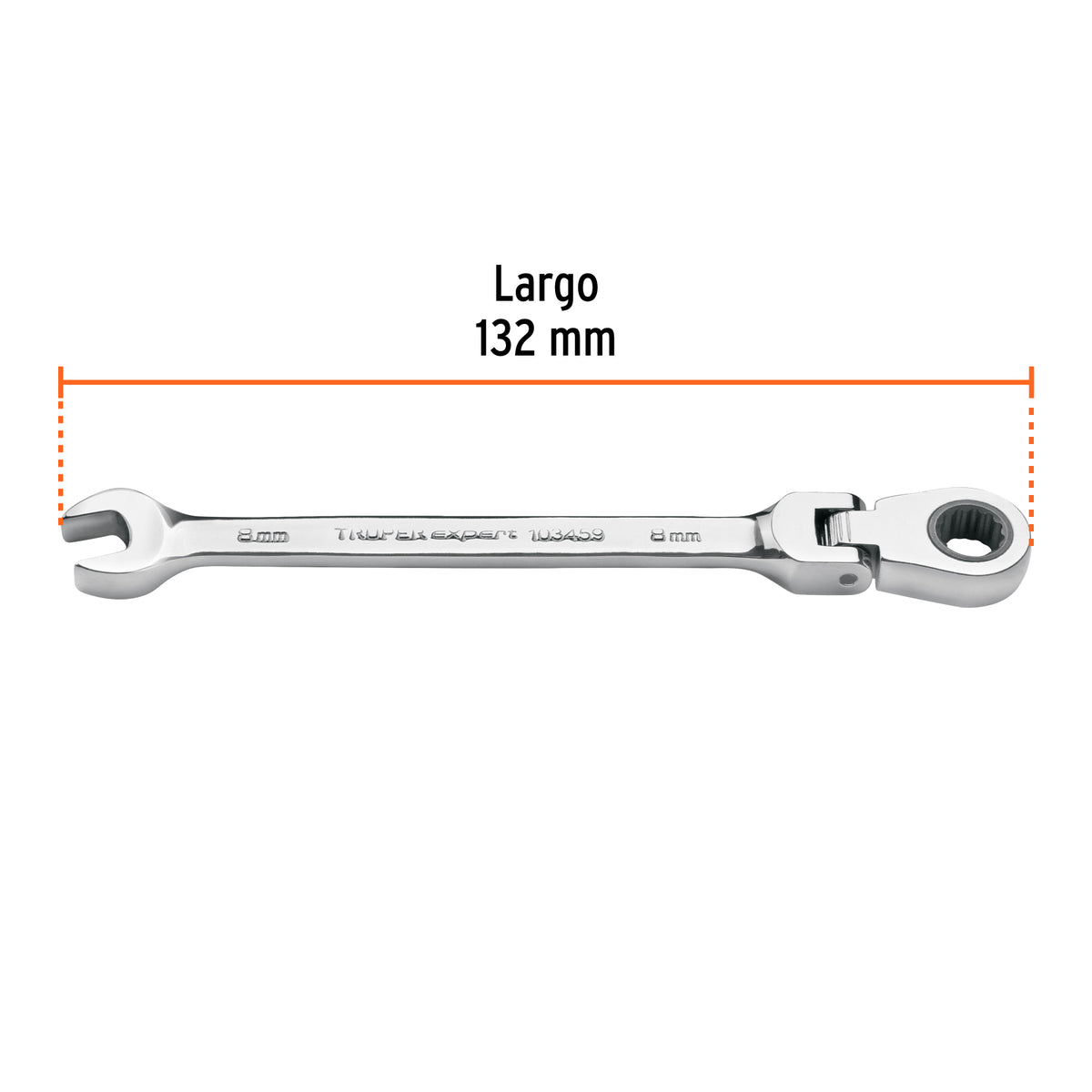 Llave combinada con matraca 8 mm flexible, Expert