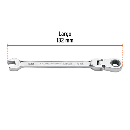 Llave combinada con matraca 8 mm flexible, Expert