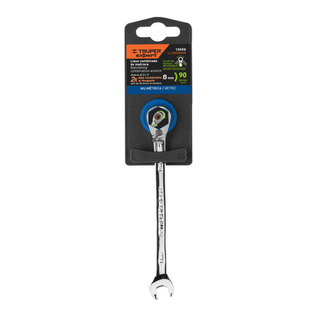Llave combinada matraca reversible 8 mmx136 mm largo, Expert 8 mm, 136 mm