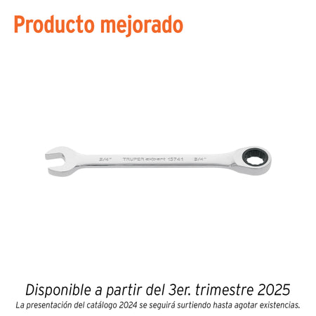 Llave combinada con matraca 8 mm x 136 mm largo, Expert 8 mm, 136 mm