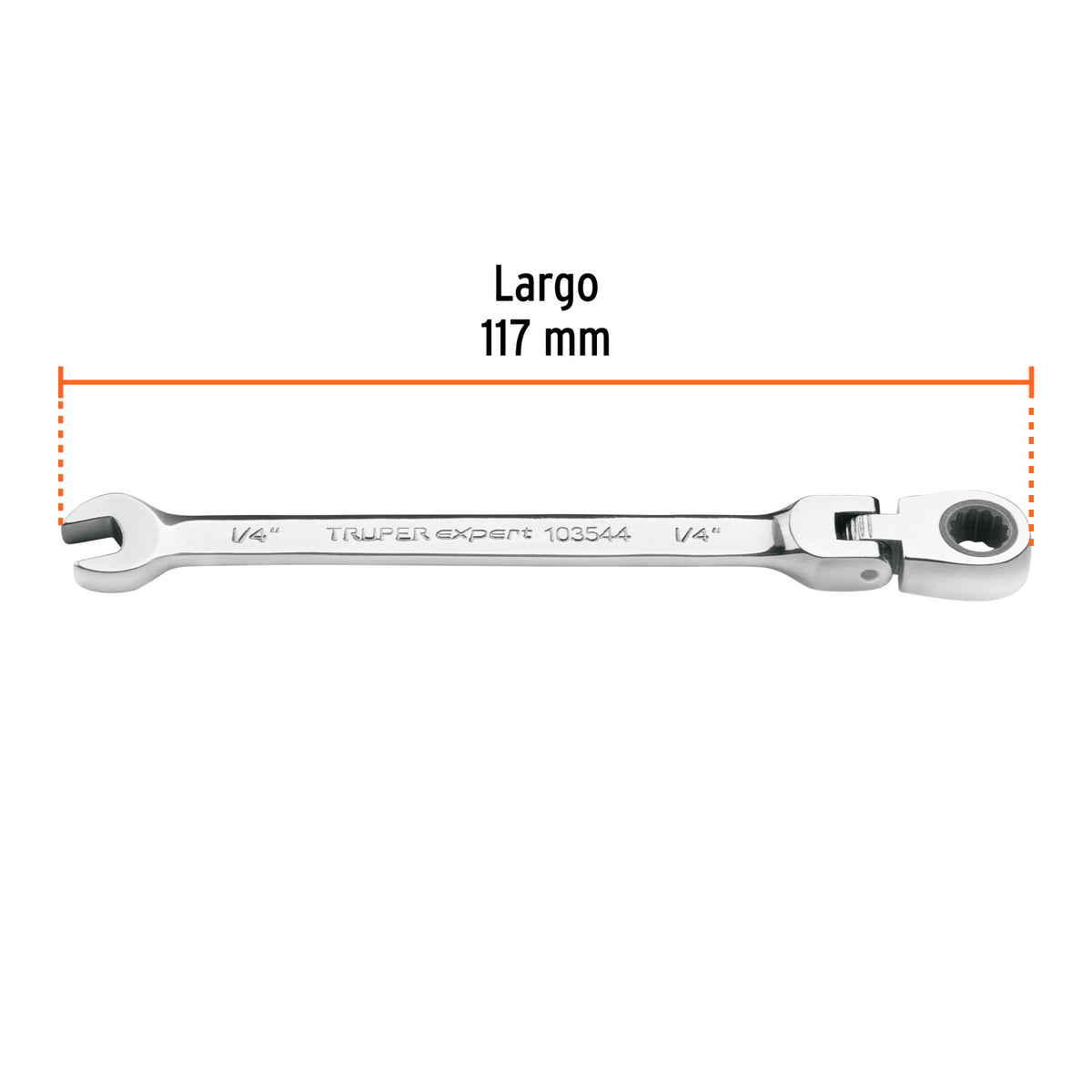 Llave combinada con matraca 1/4' flexible, Expert